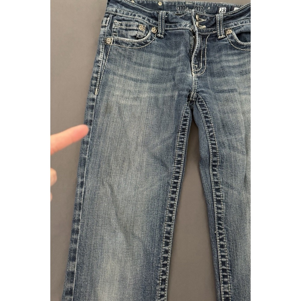Miss Me Jeans Womens Size 28 Bootcut Medium Wash Embroidered Embellished Stretch - Picture 3 of 15